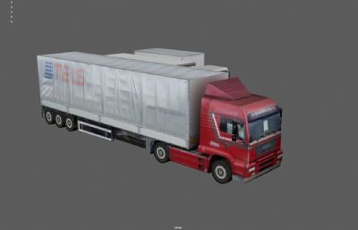 大卡车 厢式货车 集装箱货车塌陷模型