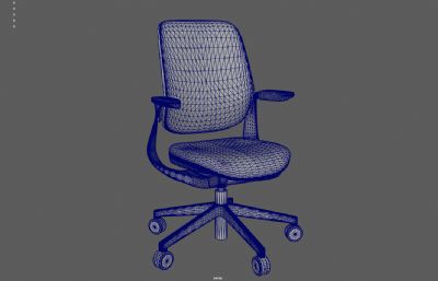 电脑办公椅 游戏椅 人体工程学椅塌陷模型