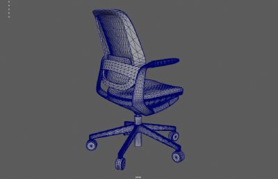 电脑办公椅 游戏椅 人体工程学椅塌陷模型