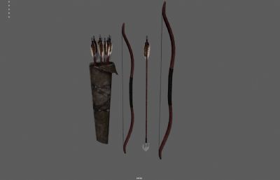 猎人弓箭 古代弓箭 木制弓箭