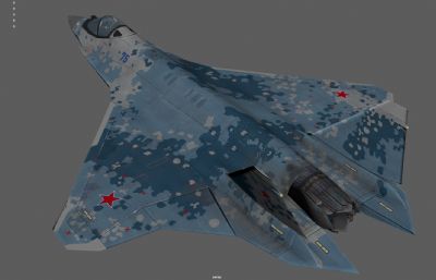 战斗机 隐身战机 科幻战斗机塌陷模型