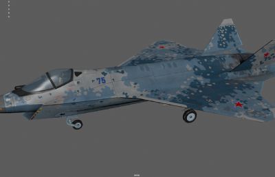 战斗机 隐身战机 科幻战斗机塌陷模型