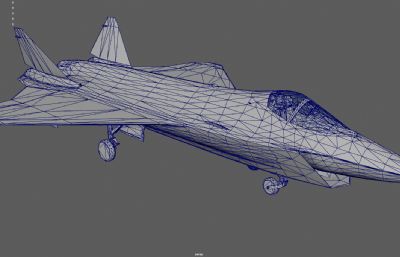战斗机 隐身战机 科幻战斗机塌陷模型