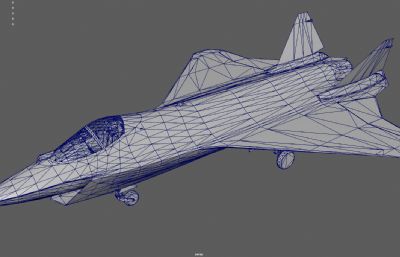 战斗机 隐身战机 科幻战斗机塌陷模型