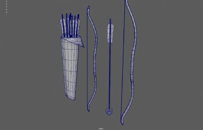 猎人弓箭 古代弓箭 木制弓箭