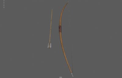 古代弓箭 木制弓箭塌陷模型