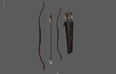 猎人弓箭 古代弓箭 木制弓箭