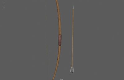 古代弓箭 木制弓箭塌陷模型