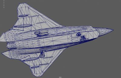战斗机 隐身战机 科幻战斗机塌陷模型