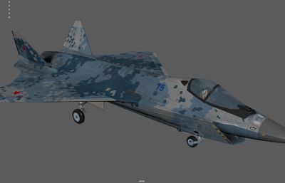 战斗机 隐身战机 科幻战斗机塌陷模型