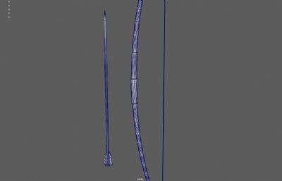 古代弓箭 木制弓箭塌陷模型