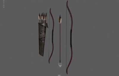 猎人弓箭 古代弓箭 木制弓箭