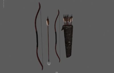 猎人弓箭 古代弓箭 木制弓箭