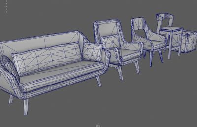 卡通沙发 各类椅子 高脚凳塌陷模型