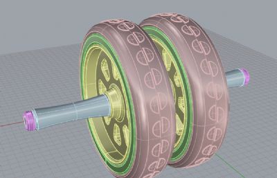 健腹轮,腹肌轮rhino模型