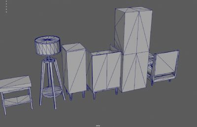 书柜 落地灯 单人床 小书桌