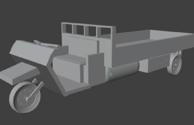 小型三轮车obj模型
