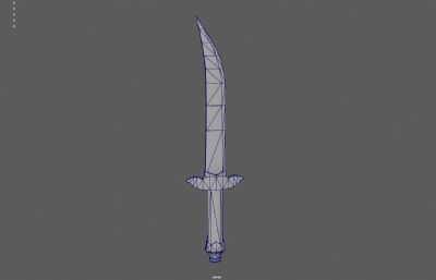 中式短刀 匕首 游戏武器塌陷模型