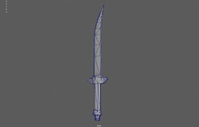 中式短刀 匕首 游戏武器塌陷模型