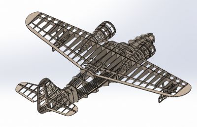 RC复古浮式飞机航模框架