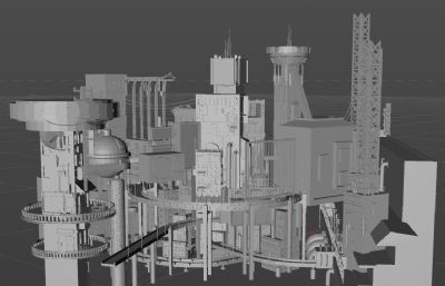 赛博朋克城市景观-地形