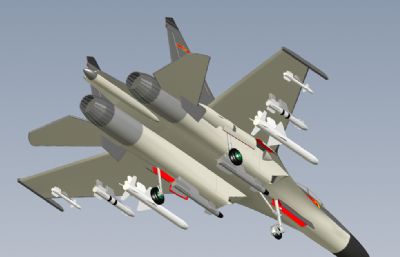 携带实弹的苏27SK/歼-11飞机模型