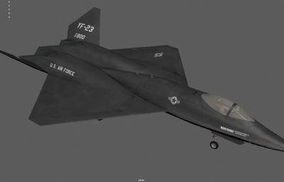 YF23隐形战斗机 军用飞机塌陷模型