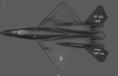 YF23隐形战斗机 军用飞机塌陷模型