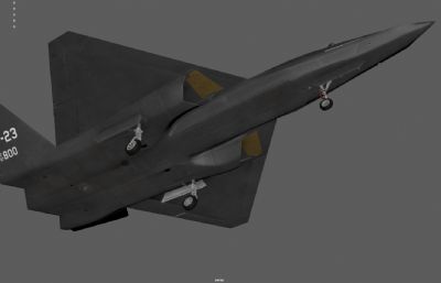 YF23隐形战斗机 军用飞机塌陷模型