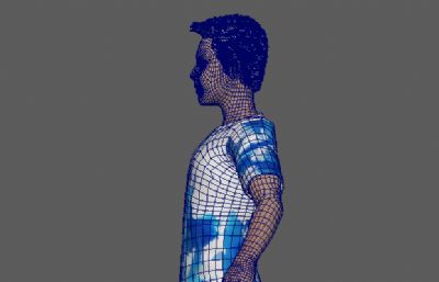 写实水墨体T恤男人maya模型