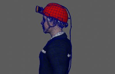 青年矿工 煤矿工人Maya模型