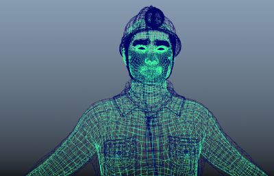 男人矿工maya模型