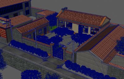 写实村庄农村场景maya模型