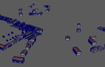 写实村庄农村场景maya模型