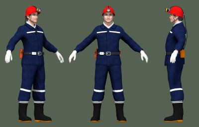 男人矿工maya模型