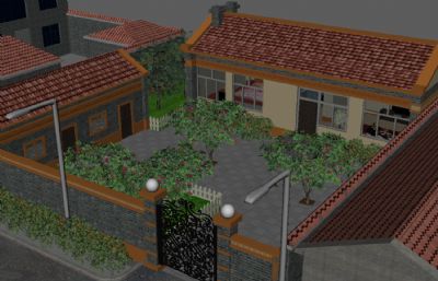 写实村庄农村场景maya模型