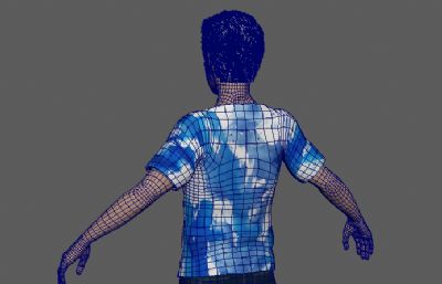 写实水墨体T恤男人maya模型