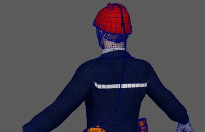 青年矿工 煤矿工人Maya模型