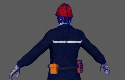 男人矿工maya模型