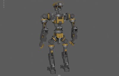 科幻机器人 机甲战甲 智能机器人塌陷模型