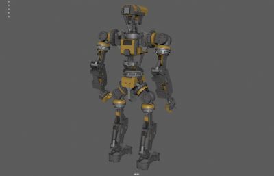 科幻机器人 机甲战甲 智能机器人塌陷模型