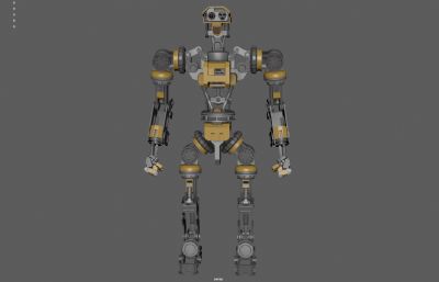 科幻机器人 机甲战甲 智能机器人塌陷模型