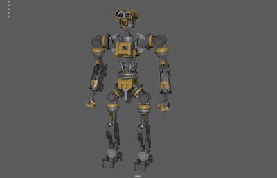 科幻机器人 机甲战甲 智能机器人塌陷模型