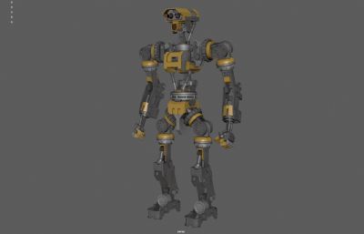 科幻机器人 机甲战甲 智能机器人塌陷模型