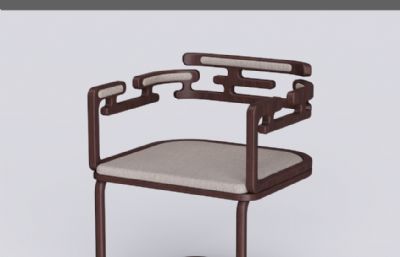 中国风复古椅子-古典原木椅子