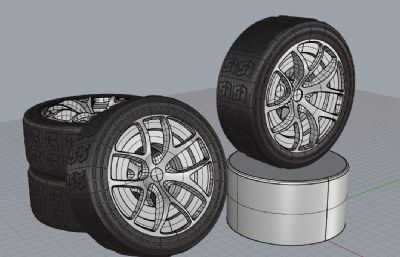 堆砌的轮胎rhino模型