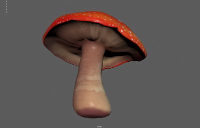 卡通蘑菇 毒蘑菇 红色蘑菇