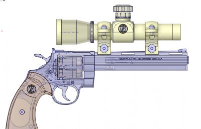 柯尔特蟒蛇手枪,带战术瞄准镜