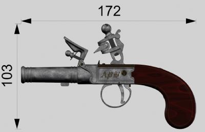C1790安妮女王口袋袖珍燧发枪