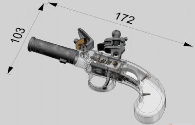 C1790安妮女王口袋袖珍燧发枪